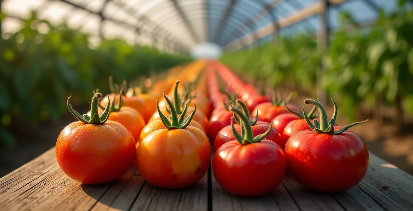 Comparaison visuelle entre tomates mûries sur plant et tomates cueillies vertes