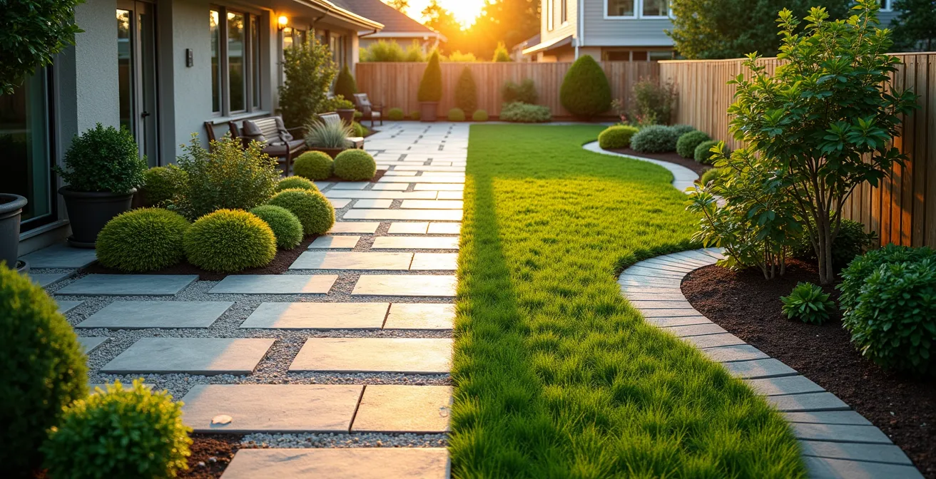 Comparaison visuelle entre un terrain avec ratio vert-minéral conforme et non conforme