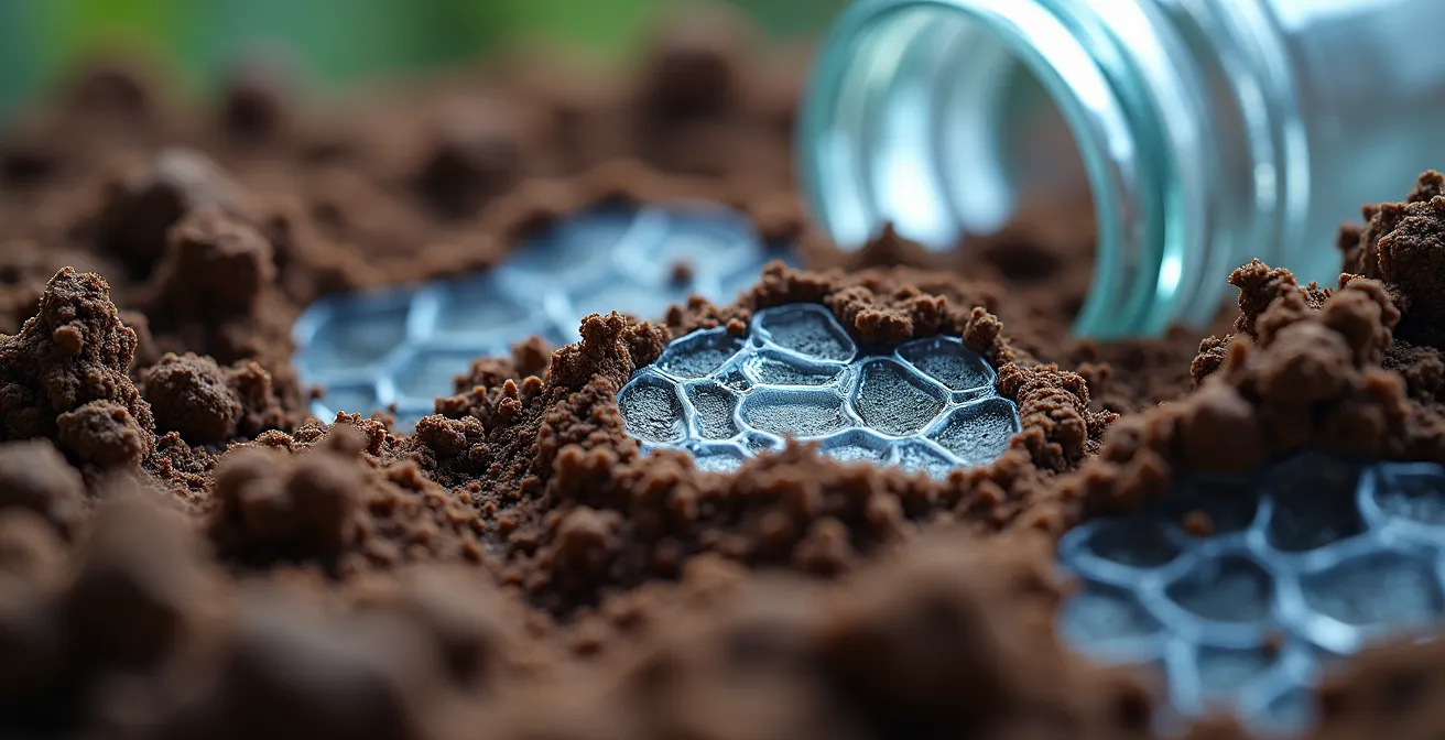 Vue macro montrant la structure de l'argile et son potentiel de gonflement au gel